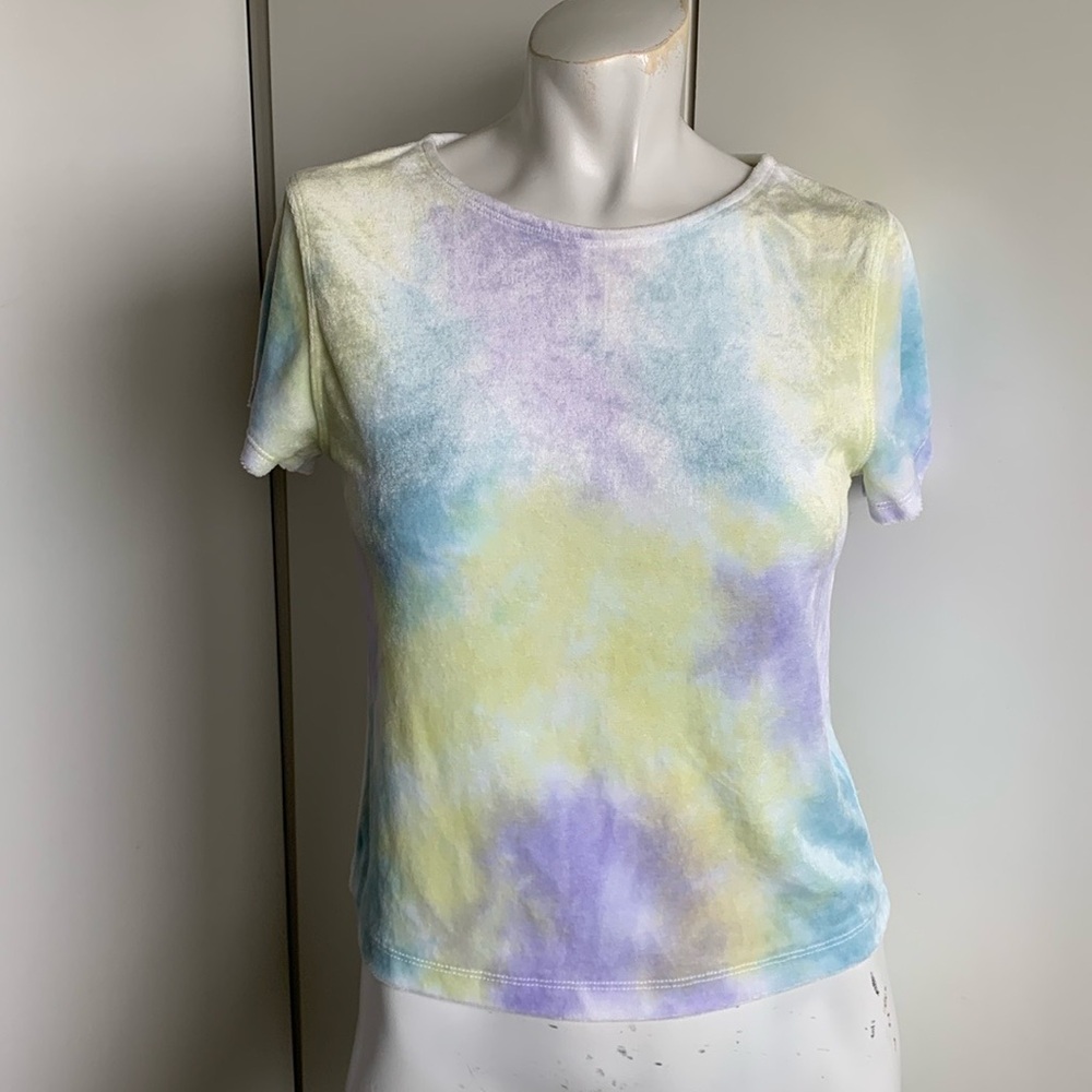 Free People tie dye velour t-shirt/blouse